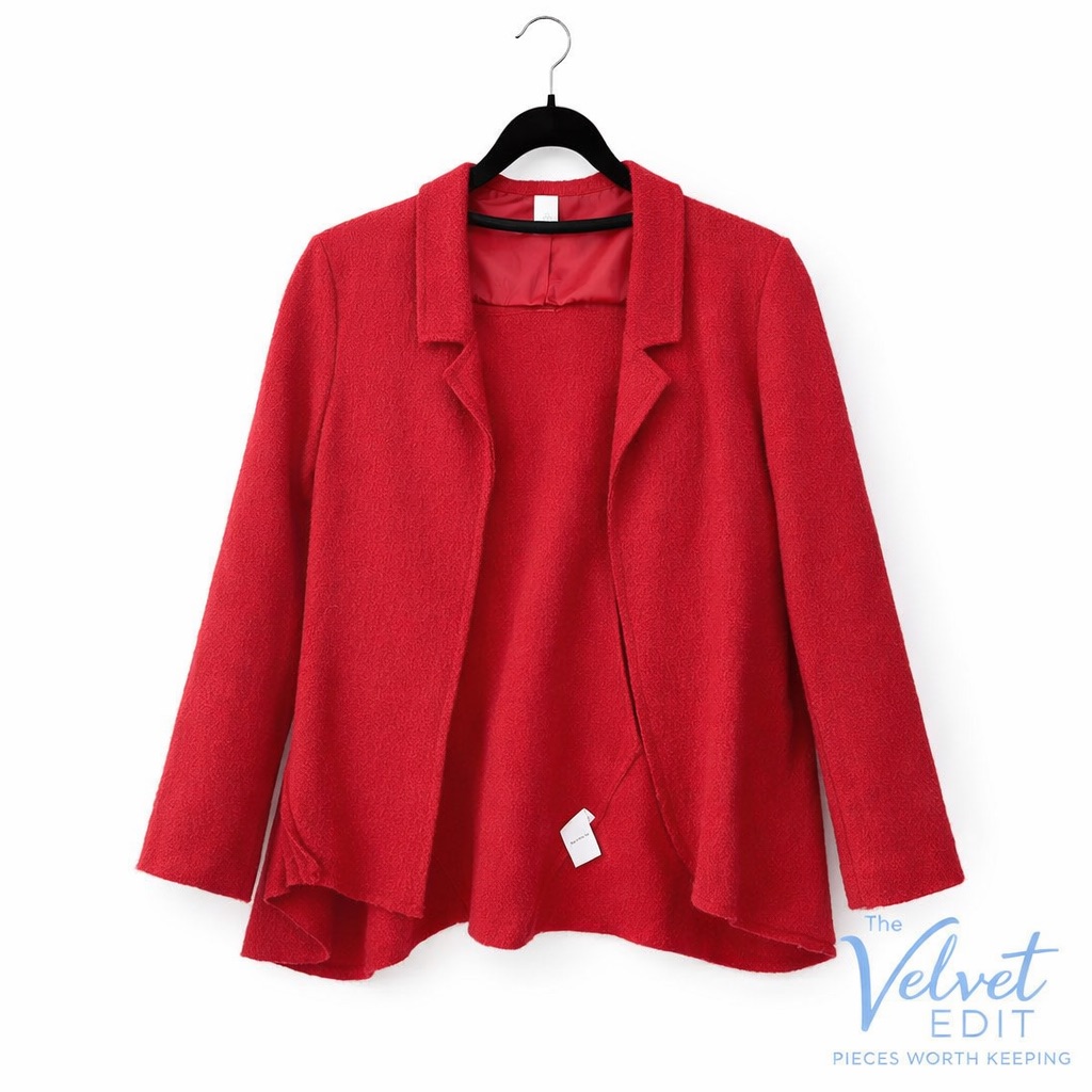 Cabi Red Structured Knit Blazer Career Jacket Xs